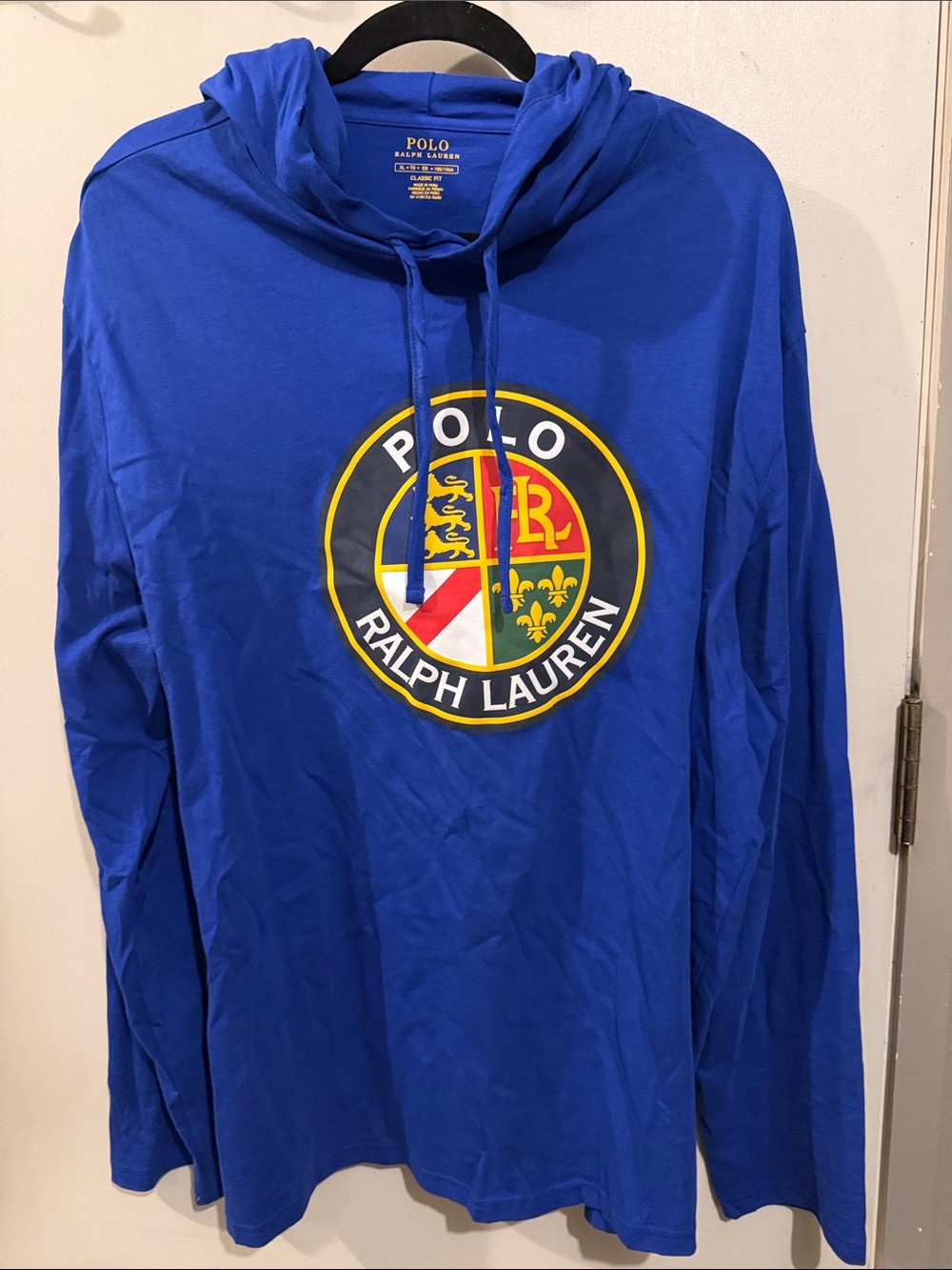Polo Ralph Lauren Blue Lightweight Logo Hoodie Long Sleeve